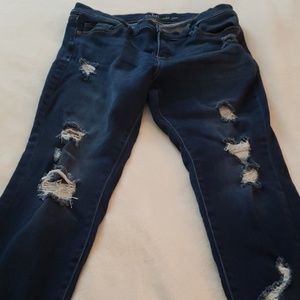 NY and company dark distressed jeans.